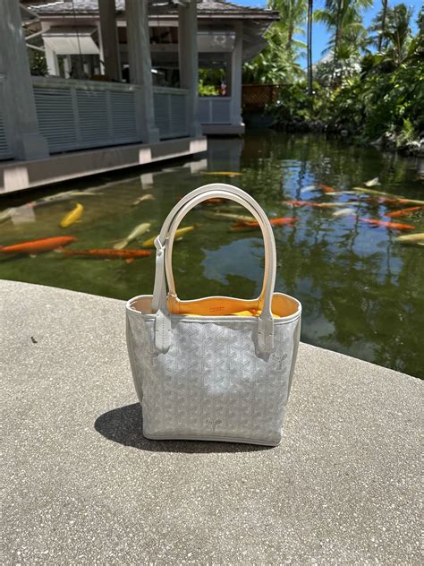 white mini goyard tote|Goyard mini tote price.